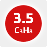 Пропан (C3H8) 3.5 (99,95%) в баллоне 50л (18кг) соединение W21,8х1/14'' LH (DIN1) (c баллоном)